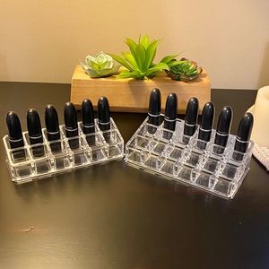 Set of 2 Clear Acrylic Lipstick Holders